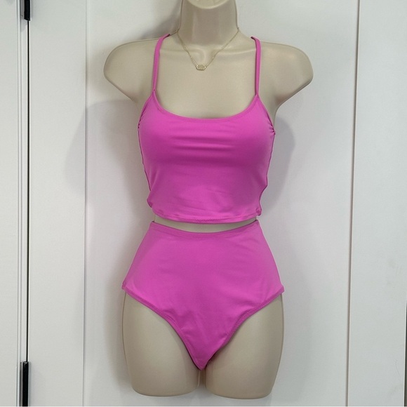 Skims Full Brief Bikini Bottom Recycled Swim High Waisted Orchid Pink Medium NWT - Picture 10 of 11